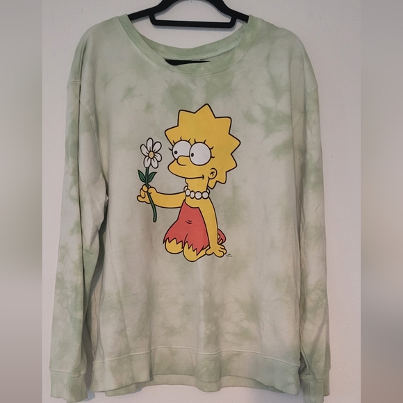 The Simpsons • Lisa Flower child Tie Dye Distressed Sweatshirt, XXL - Picture 1 of 5